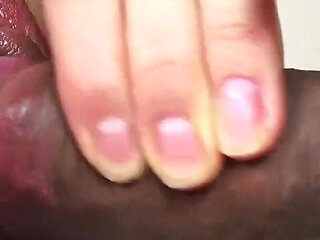 Closeup Teasing Her Tiny Wet Pussy and Cum on Open Hole