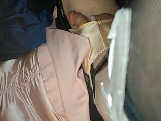 Pink panties on penis