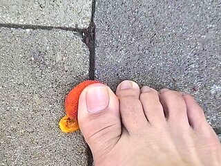 Foot fetish rimming for blonde outdoors