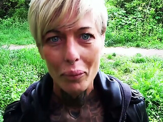 Rough Outdoor Fuck with Blonde German Milf