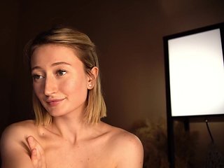 Blonde Teen Camgirl - solo teasing on webcam