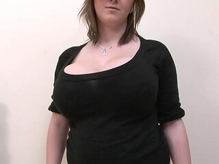 Purefilmstv - Perfect brunette milf strips on bed with various outfits and shows off her boobs