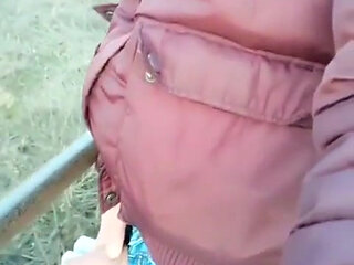 Twink Piss Then Cum Then Piss Again From a Bridge