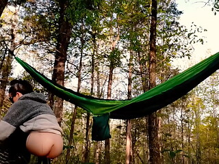 Outdoors Buttcrack: Sage Eldritch Taking Down Her Hammock