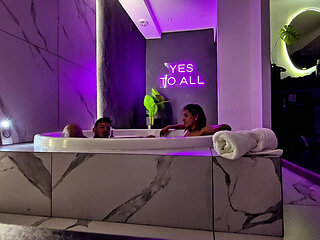 Behind the Scenes in the Motel Jacuzzi. Masturbation and Sex