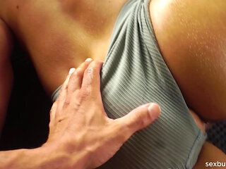 My wife's friend is giving me a massage and I'm fucking her beautiful asshole.