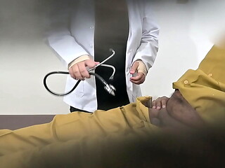 Truck driver having fun with doctor