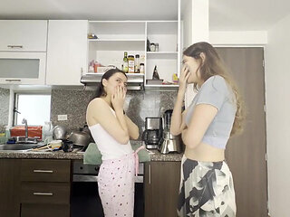 Two Lesbians Touch Each Other While Imagining Your Cock