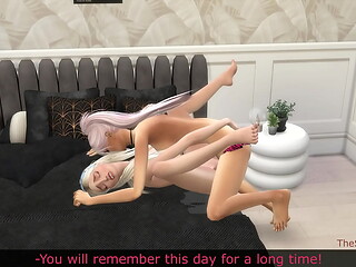 Lesbian seduces classmate and fucks her hard in bathroom