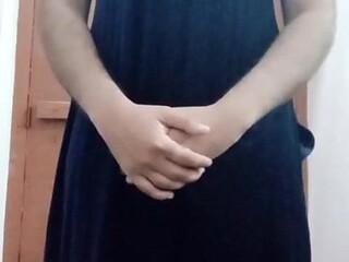 Indian Homo Crossdresser Gaurisissy perceiving super-naughty in Blue Salwar Kurta