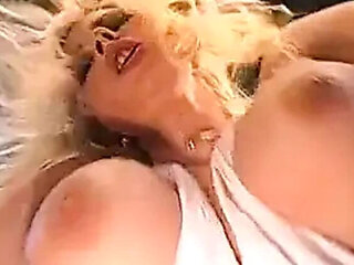 Blonde Melanie Moon Sucks Big Cocks in Hardcore Threesome with Facial Cumshot