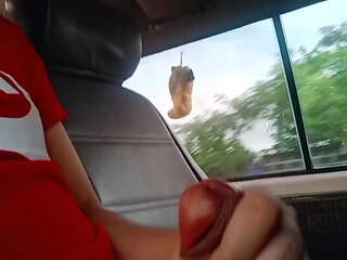 Cumshot in a Taxi