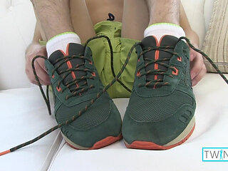 Hot twink in white socks Xander shows off tiny butthole!