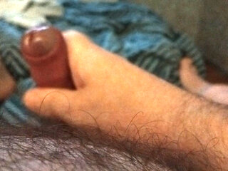 My Friend Lies on the Bed and Plays with His Big Cock