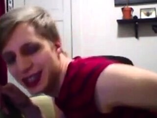 Twink Crossdresser Cums Hard