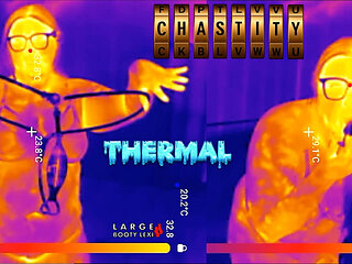 First Time Locked in Chastity Belt! Thick BBW Ass Fingered Deep Then Stuffed with 2 Huge Butt Plugs Thermal POV