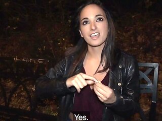 Hispanic stunner riding that dick in a POV public movie