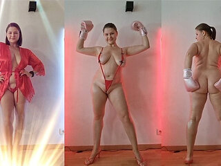 Boxing Champion Roleplay - Oiled Body, Gloves & Teasing Part 2