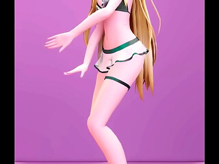 Date A Live Mayuri Hentai Undress Dance Bboom Bboom Song Blonde Girl Mmd 3D Clear Blue Clothes