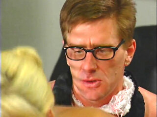 Threesome - Two Blonde Sisters Share a Big Cock in the Office