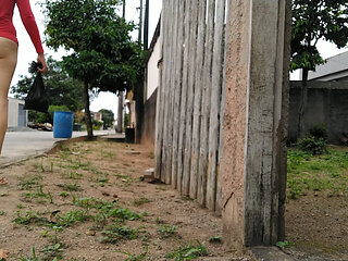 Wife walking without panties on street