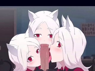 Cerberus Helltaker Blowjob Hentai