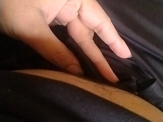 Young boy playing with his dick in morning