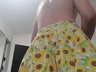 Skirt and Cum Dildo