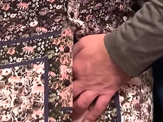 Pervert Old Man Rubs Student's Pussy in the City Bus