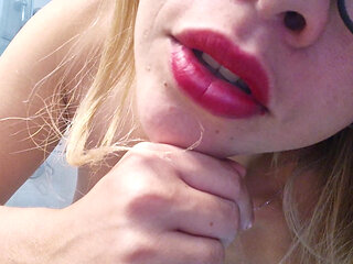 Naughty Blonde in the Bathroom