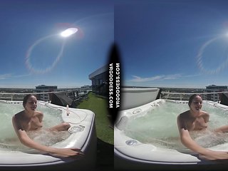 Private Jacuzzi Rooftop Masturbation With Pretty Girl Rosanna