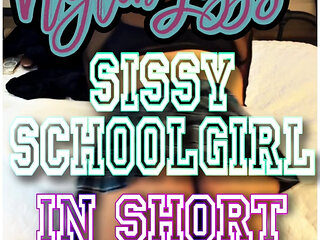 MissyNylonLeggs - Sissy Schoolgirl In Short Mini Skirt Teasing