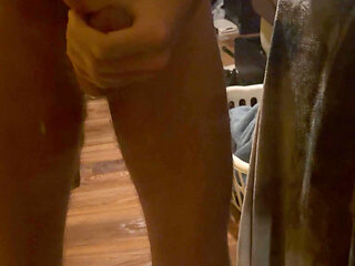 Jerking off in front of my mirror and then fucking and cumming on my boot