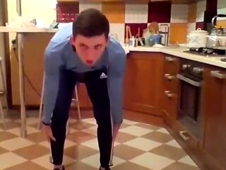 Cumming in my New Kitchen with my Big Cock