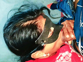 Desi Bhabhi Cumshot in Mouth Excellent Blowjob Non Stop Sucking Big Black Dick