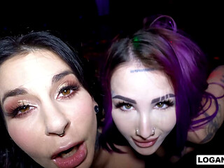 Logan Xander Gets Lucky at the Strip Club and Fucks Two Strippers - Joanna Angel - Valerica Steele -