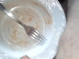 John is pissing all out on two plates