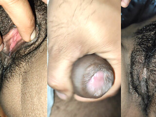 My gf pussy so Creamy  hairy pussy watch and masterbation  cute pink pussy inside