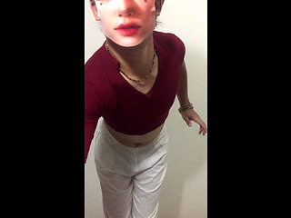 Femboy Crossdresser Sheenu getting ready wearing beautiful bangles and teasing with their tushi!