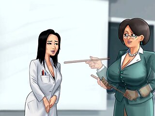 Teacher and student, science, university student