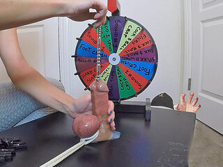 She Inserts a 30cm Probe All the Way Into His Meaty Cock - Playing BDSM Roulette