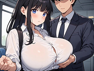Anime Girl Seducing Man With Train