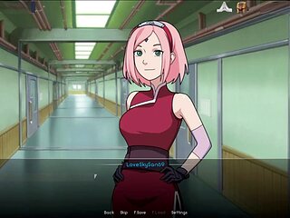 Naruto kunoichi trainer showing off big tits while training hard in part six