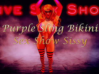 Purple Sling Bikini Sex Show Sissy