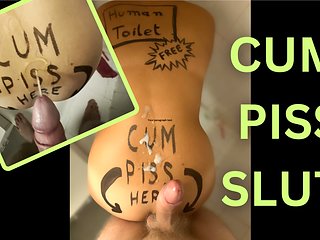 Free Human Toilet 🚻 Piss and Cum on this 18 year old...
