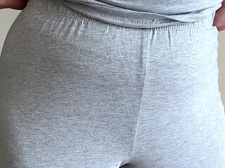 Crotch Touching Fetish in Grey Pyjama Pants