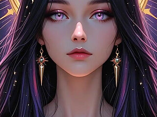 Shadow Oracle with Rainbow Prism Spikes Cosmic Fantasy Beauty Ai Art Slideshow