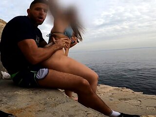 Fucking a Big Ass Spanish in Public with Sea View