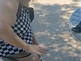 Nurse Vicki Wears Checkers to the Pool