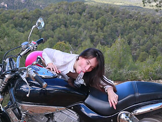 Pissing and Riding on My Bike Outdoors